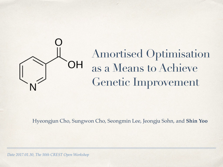 amortised optimisation as a means to achieve genetic