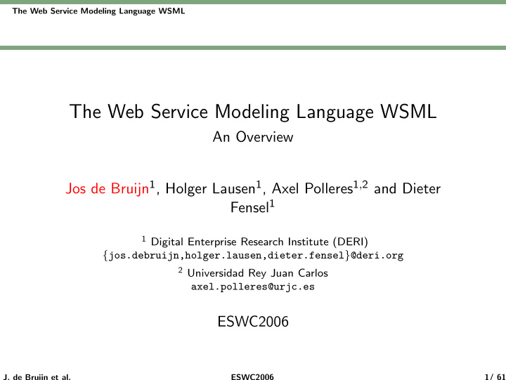 the web service modeling language wsml