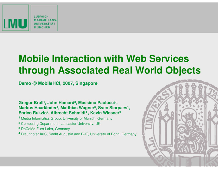 mobile interaction with web services through associated