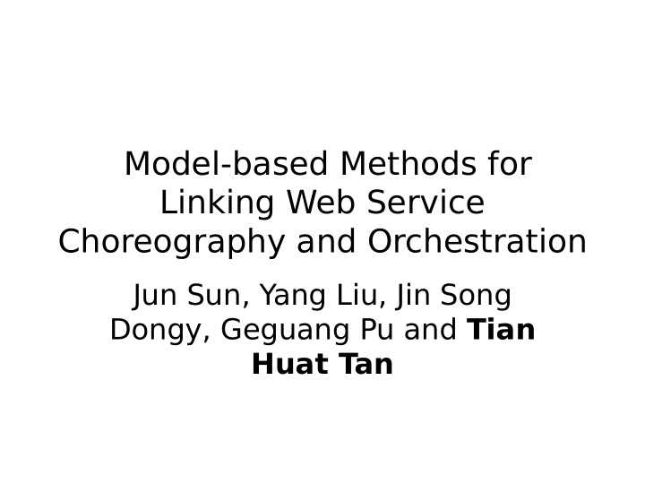 model based methods for linking web service choreography