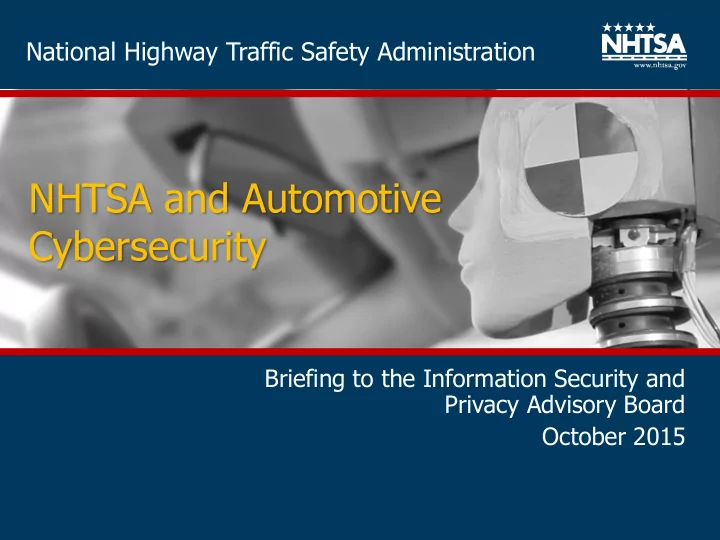 nhtsa and automotive