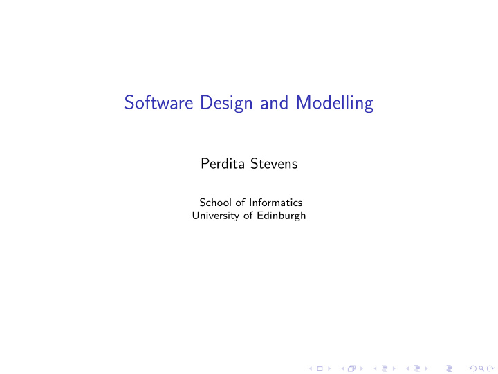 software design and modelling