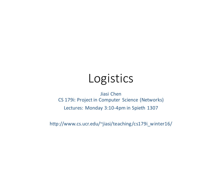 logistics