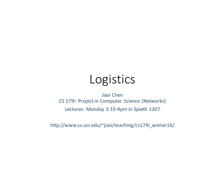 logistics