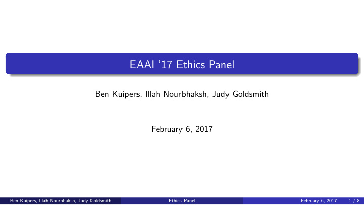 eaai 17 ethics panel