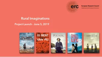 Rural Imaginations  Project Launch - June 5, 2019  Rural Imaginations  Departure Points - Rural