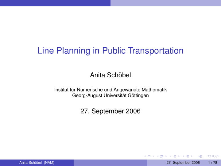 line planning in public transportation