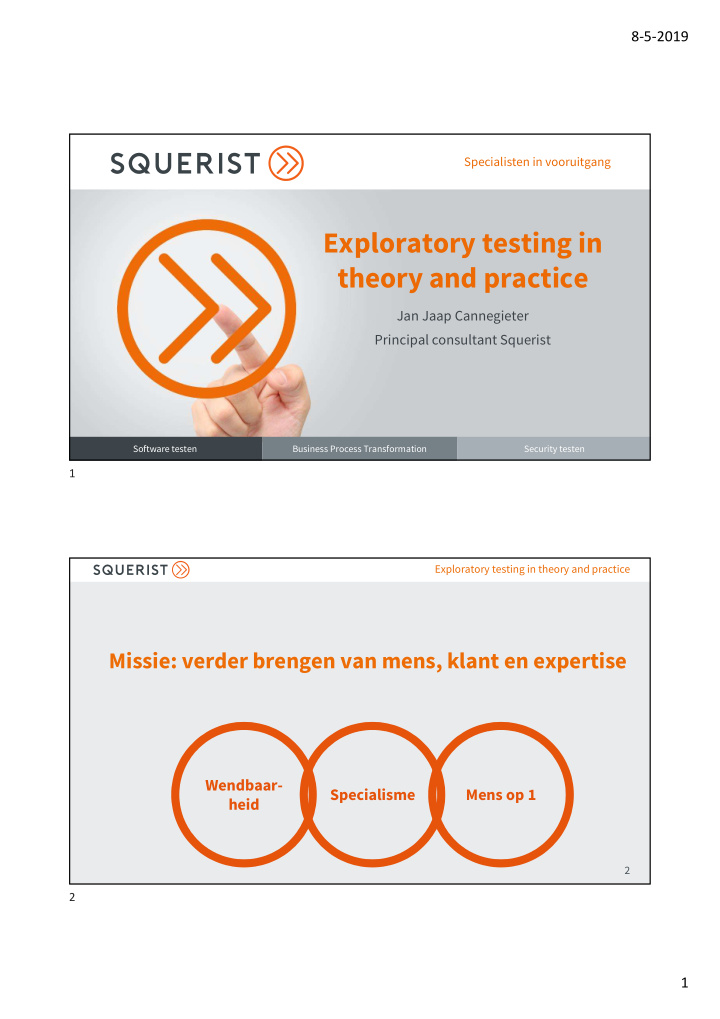 exploratory testing in theory and practice