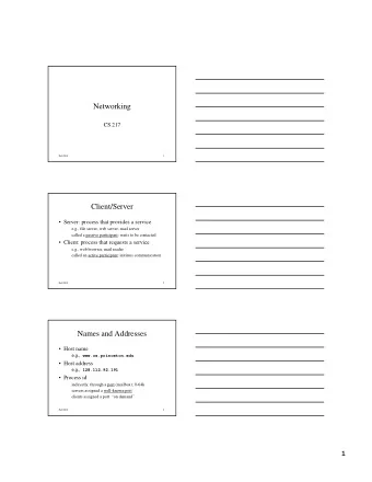 Networking  CS217  Fall2001  1  Client/Server