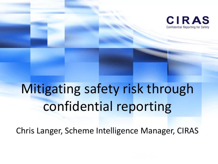 confidential reporting