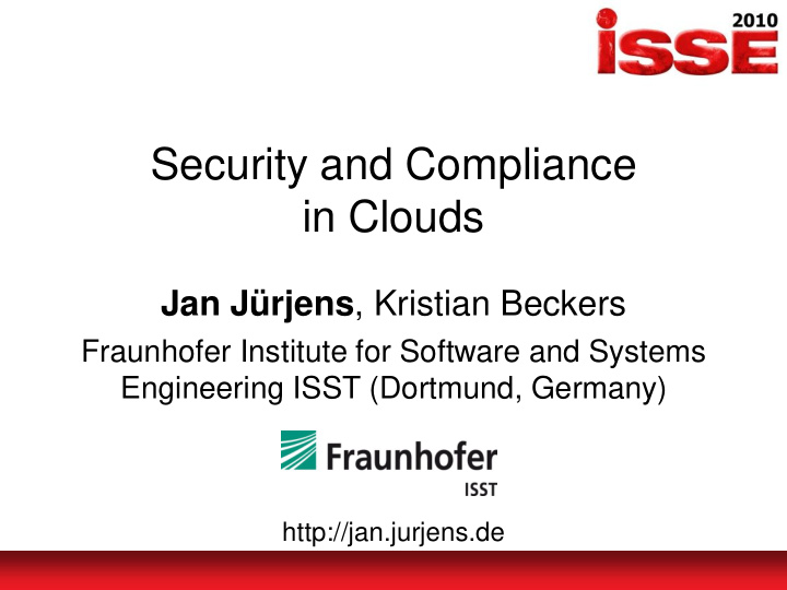 security and compliance in clouds