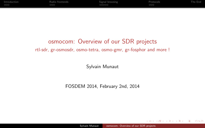 osmocom overview of our sdr projects
