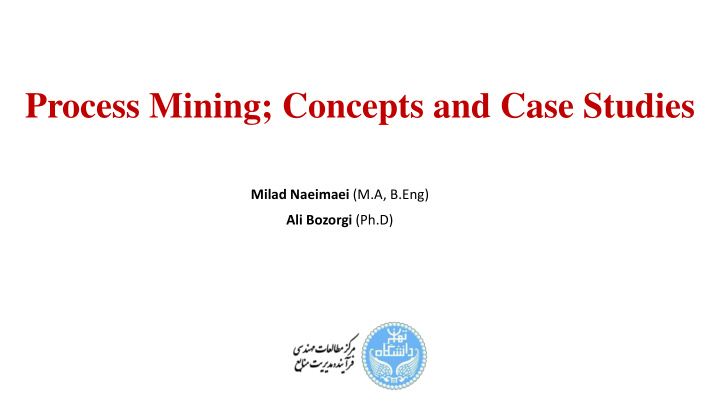 process mining concepts and case studies