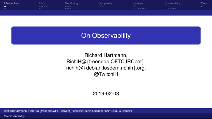 on observability