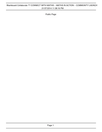 Blackboard Collaborate ?? CONNECT WITH MATHS ~ MATHS IN ACTION ~ COMMUNITY LAUNCH  21/07/2014