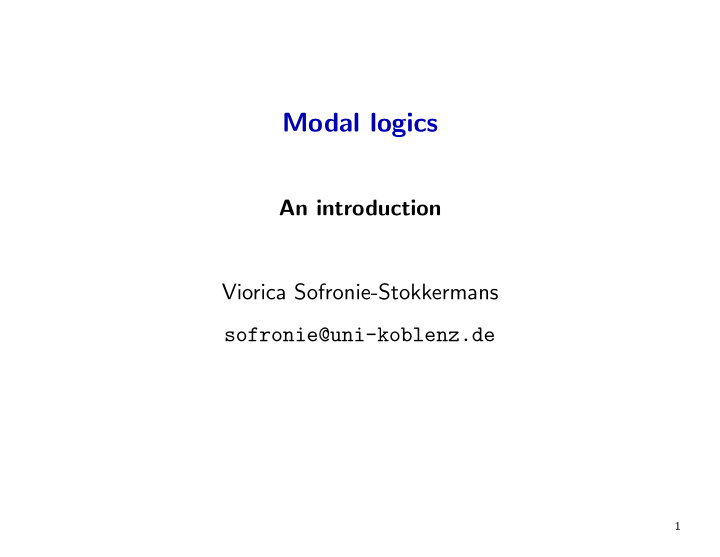 modal logics