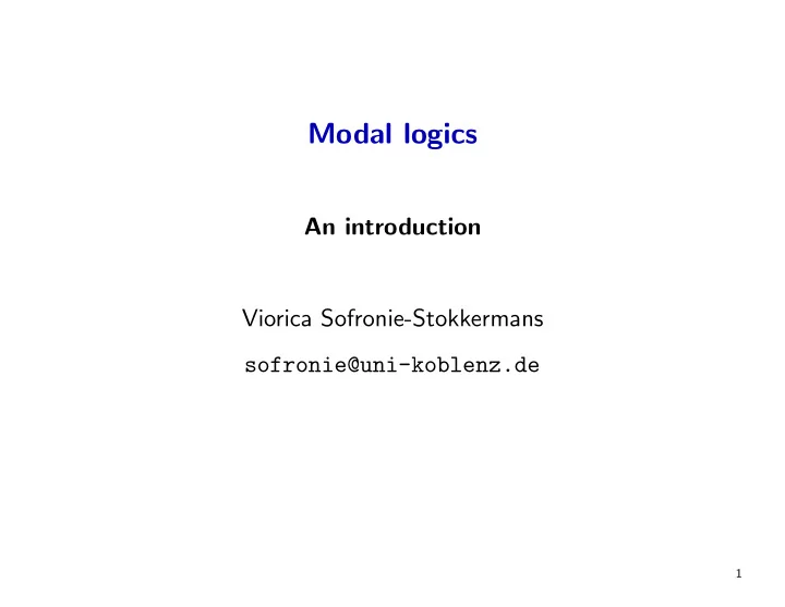modal logics