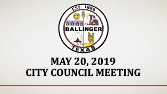 MAY 20, 2019  CITY COUNCIL MEETING  1.  Call meeting to order.  2.  Prayer and  pledge of