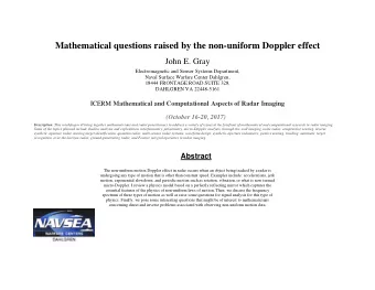 Mathematical questions raised by the non-uniform Doppler effect John E. Gray  Electromagnetic and