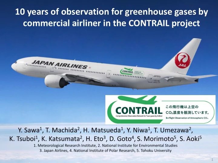 10 years of observation for greenhouse gases by