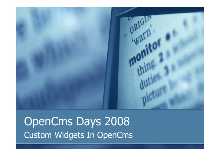 opencms days 2008