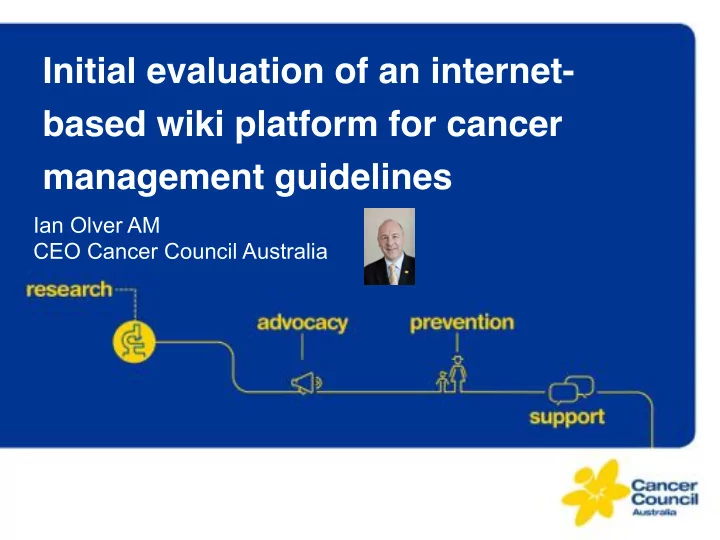 initial evaluation of an internet based wiki platform for