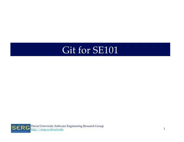 git for se101