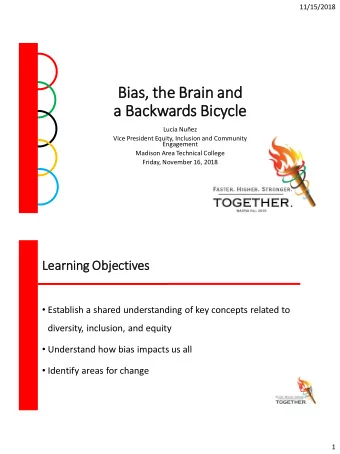 Bias, the  the Brain  ain and  and  a  a Back  ackwards Bicycle  Luca Nuez  Vice President