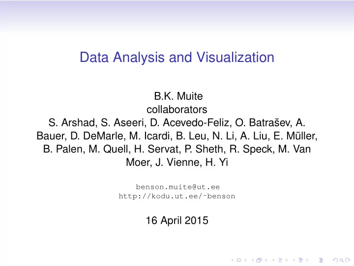 data analysis and visualization