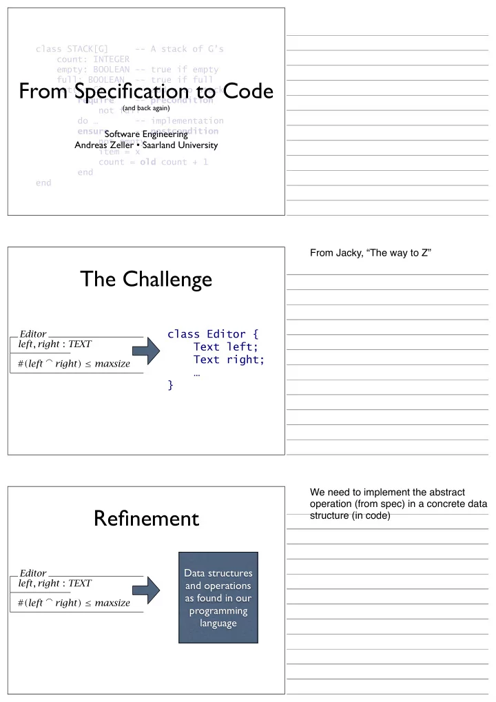 from specification to code