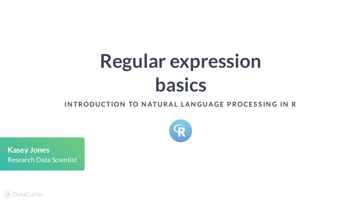 regular expression basics