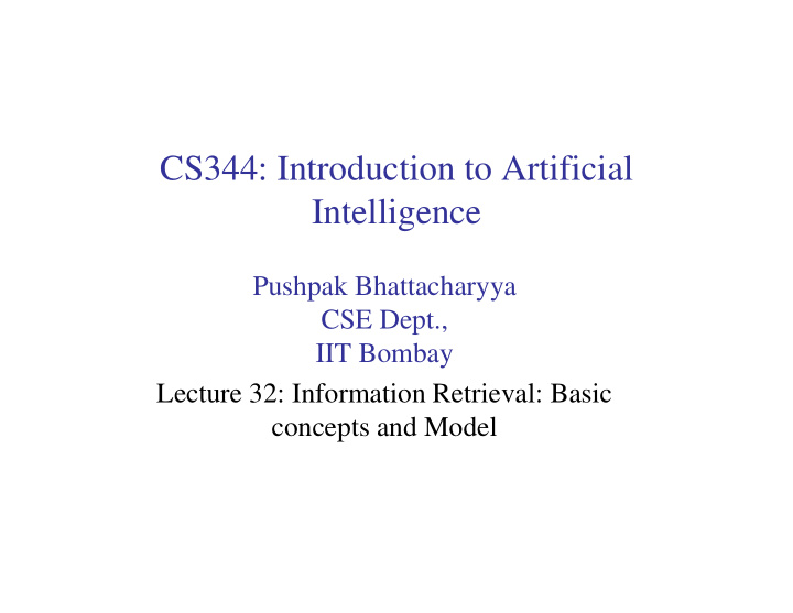 cs344 introduction to artificial intelligence