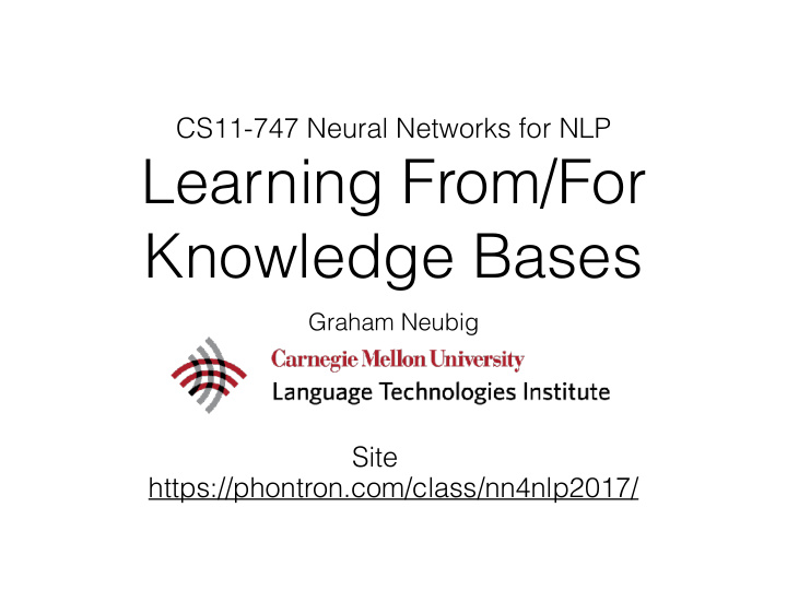 learning from for knowledge bases