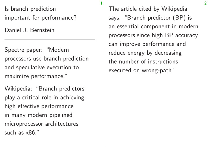 is branch prediction the article cited by wikipedia