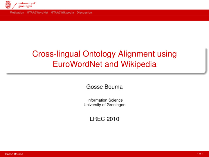 cross lingual ontology alignment using eurowordnet and