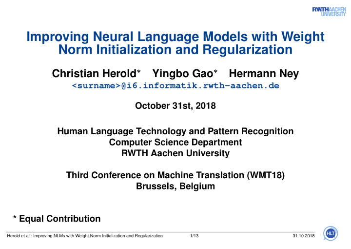improving neural language models with weight norm