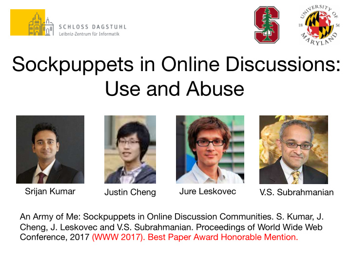 sockpuppets in online discussions use and abuse