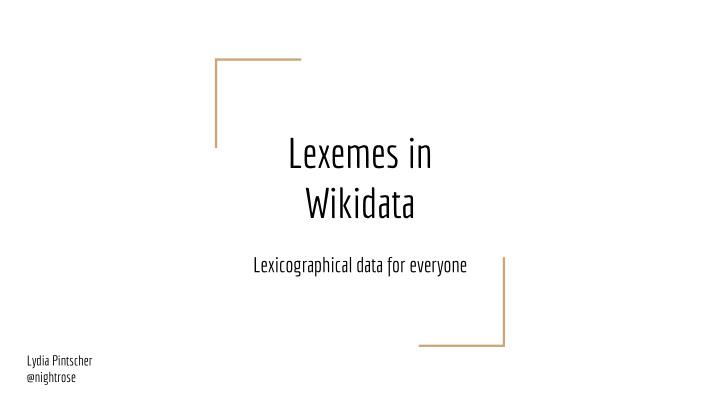 lexemes in wikidata