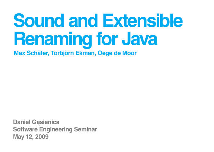 sound and extensible renaming for java