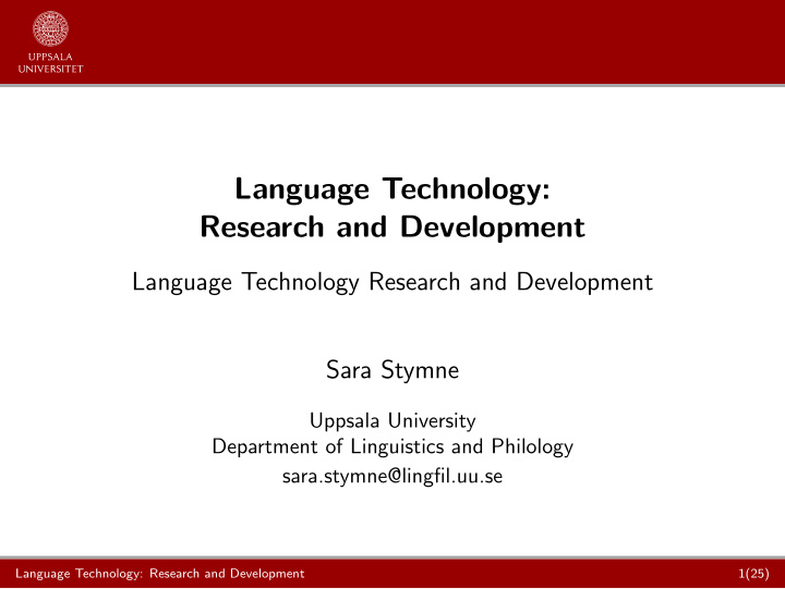 language technology research and development