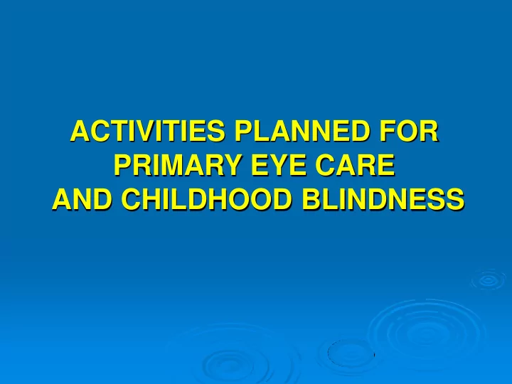 primary eye care