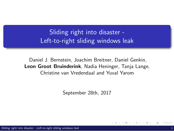 sliding right into disaster left to right sliding windows