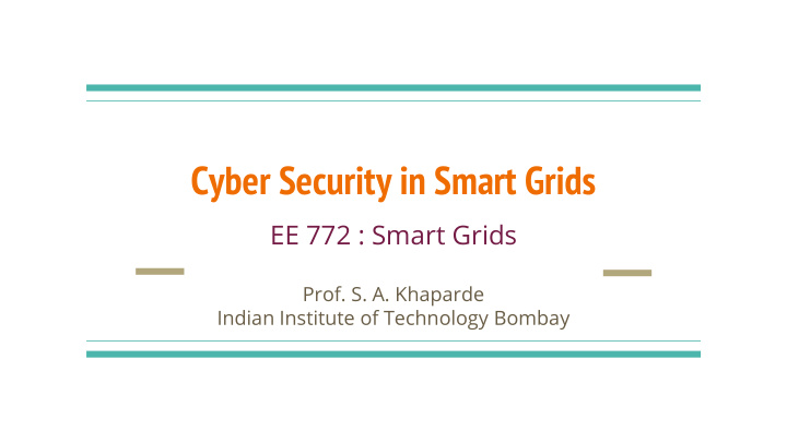 cyber security in smart grids