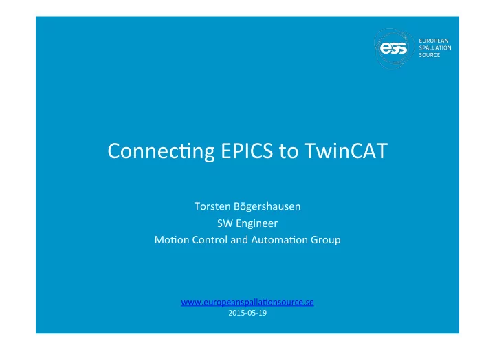connec ng epics to twincat