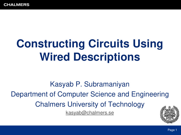 constructing circuits using wired descriptions