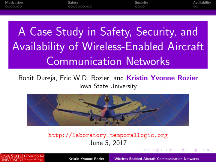 a case study in safety security and availability of