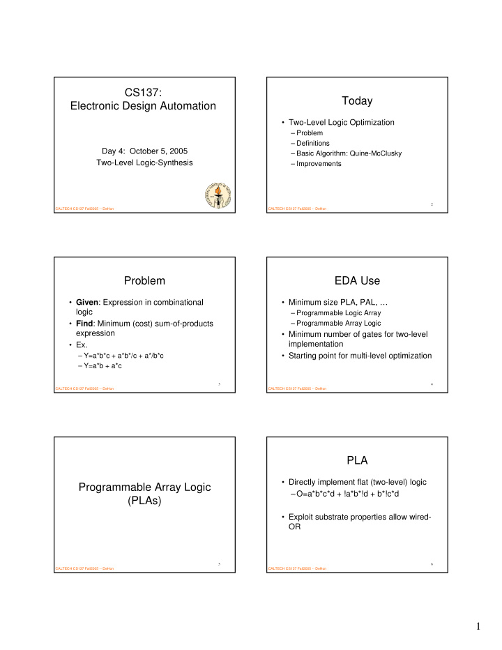 cs137 today electronic design automation