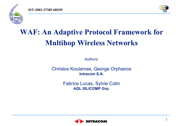 waf an adaptive protocol framework for multihop wireless