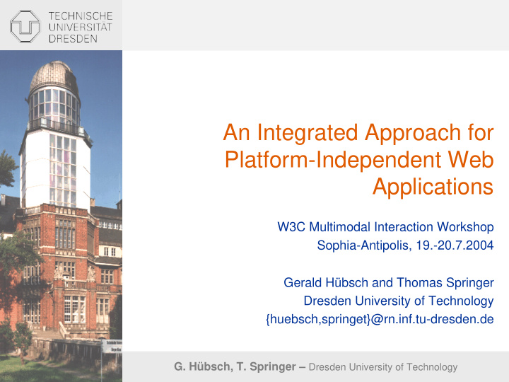an integrated approach for platform independent web
