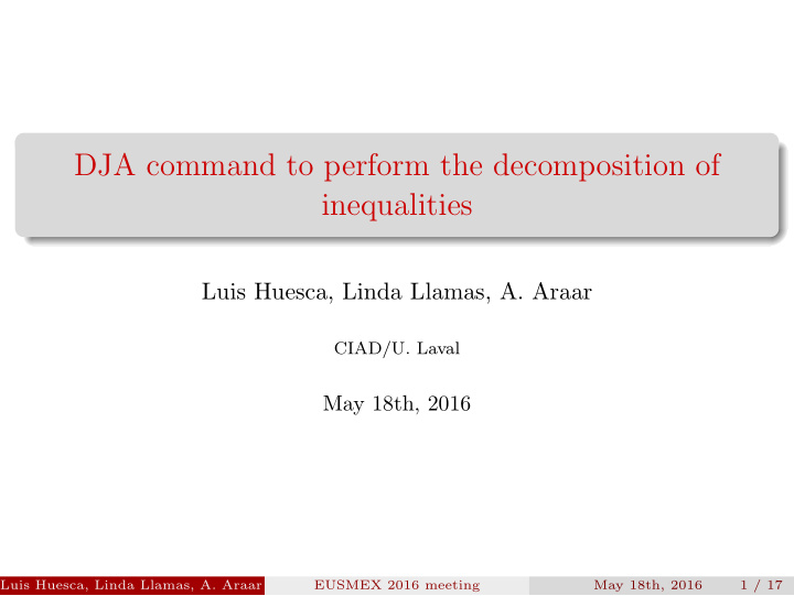 dja command to perform the decomposition of inequalities